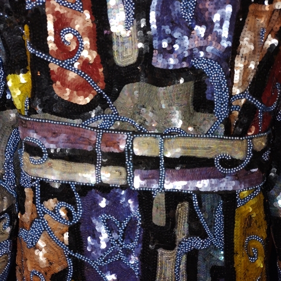 LinZas California Vintage Art Deco Sequined Coat L - Picture 7 of 12